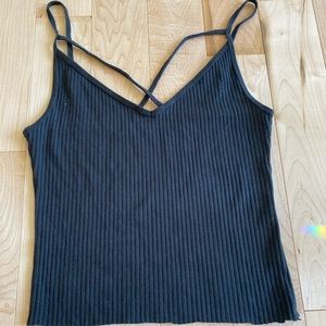 Black Hollister crisscross front tank
